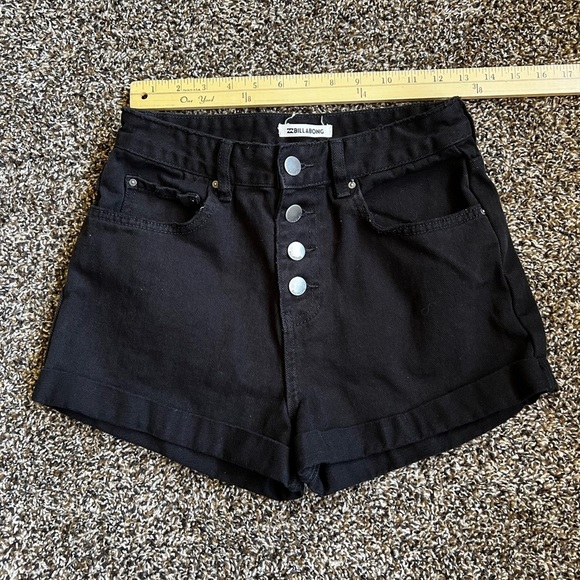 Billabong Black High Waist Denim Shorts - Picture 1 of 6